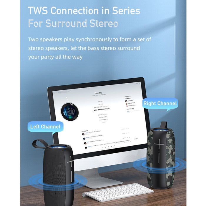 awei Y370 Altavoz Bluetooth impermeable para exteriores con luz colorida