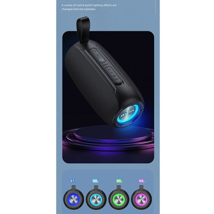 awei Y370 Altavoz Bluetooth impermeable para exteriores con luz colorida