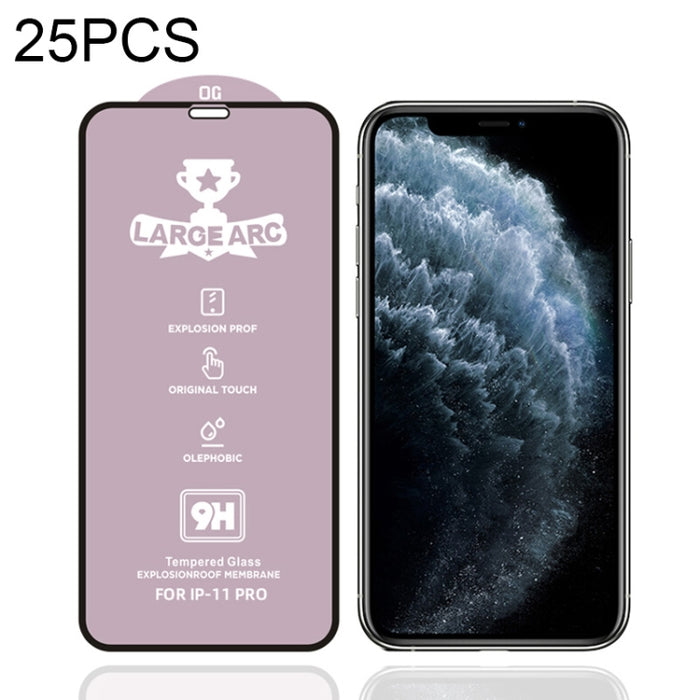 25 PCS 9H HD Película de vidrio templado de pantalla completa con alto contenido de alúmina
