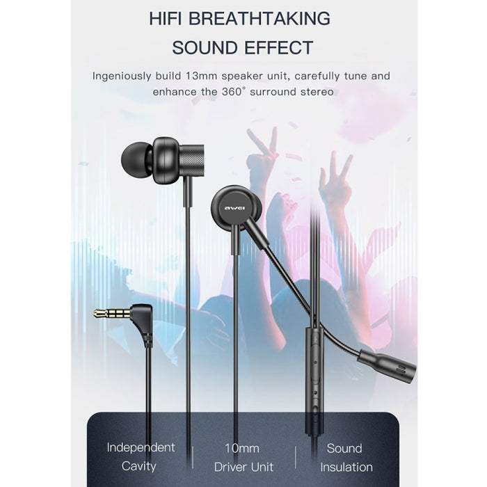 awei ES-180i In-ear E-sports Auricular con cable y micrófono