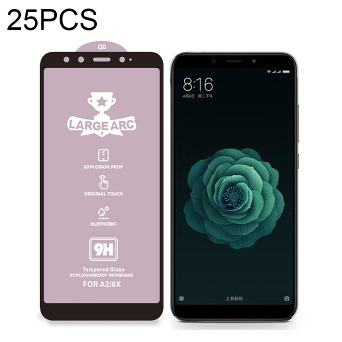 25 PCS 9H HD Película de vidrio templado de pantalla completa de alto alúmina de arco grande, For Xiaomi Redmi 6(25 PCS), For Xiaomi Redmi 6A(25 PCS), For Xiaomi Redmi 6 Pro(25 PCS), For Xiaomi Redmi 7(25 PCS), For Xiaomi Redmi 7A(25 PCS)              ...