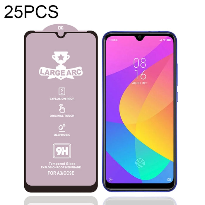 25 PCS 9H HD Película de vidrio templado de pantalla completa de alto alúmina de arco grande, For Xiaomi Redmi 6(25 PCS), For Xiaomi Redmi 6A(25 PCS), For Xiaomi Redmi 6 Pro(25 PCS), For Xiaomi Redmi 7(25 PCS), For Xiaomi Redmi 7A(25 PCS)              ...