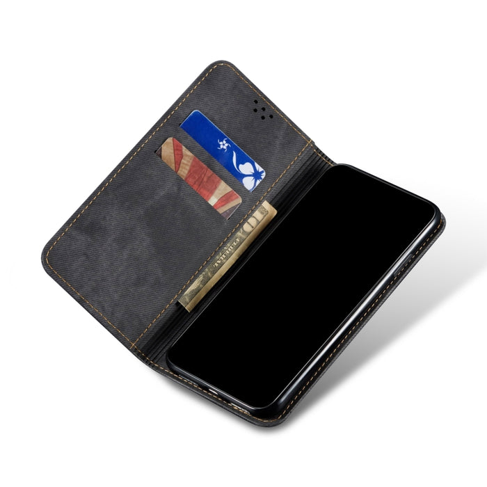 Estuche para teléfono de cuero con textura de mezclilla, For Xiaomi Redmi Note 11S / Note 11 Foreign Version