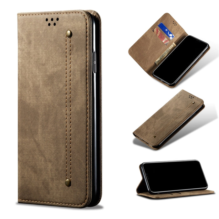 Estuche para teléfono de cuero con textura de mezclilla, For Xiaomi Redmi Note 11S / Note 11 Foreign Version