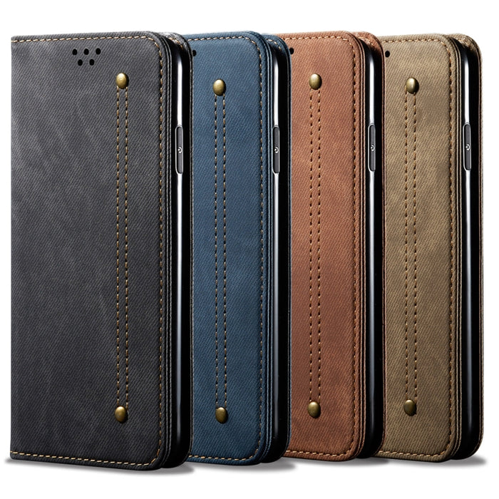 Estuche para teléfono de cuero con textura de mezclilla, For Xiaomi Redmi Note 11S / Note 11 Foreign Version