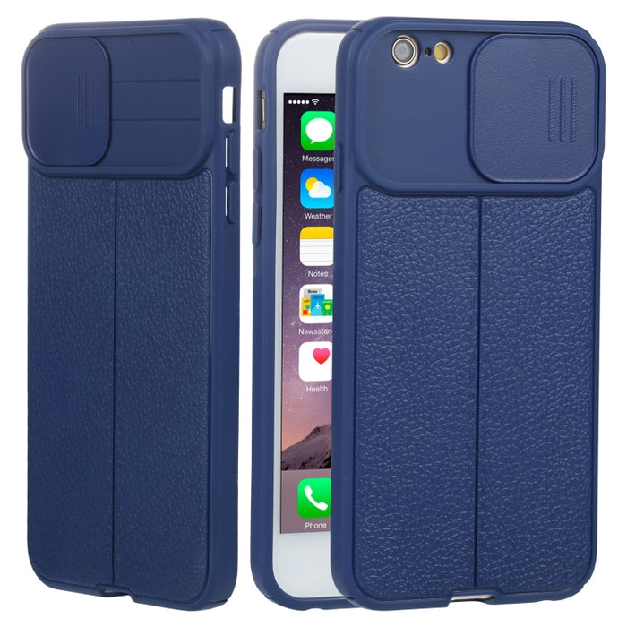 Litchi Texture Sliding Camshield TPU Funda protectora para teléfono, For iPhone 6, For iPhone 6 Plus, For iPhone 8 Plus & 7 Plus, For iPhone XS Max