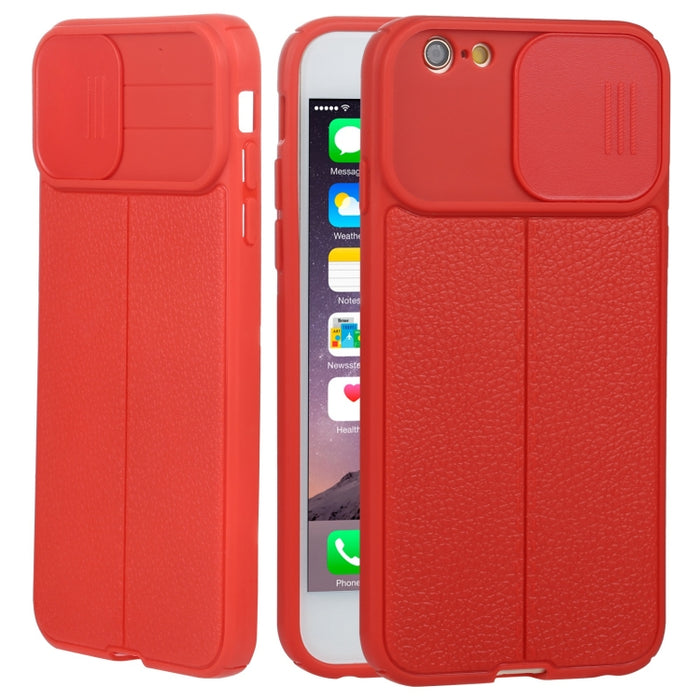 Litchi Texture Sliding Camshield TPU Funda protectora para teléfono, For iPhone 6, For iPhone 6 Plus, For iPhone 8 Plus & 7 Plus, For iPhone XS Max