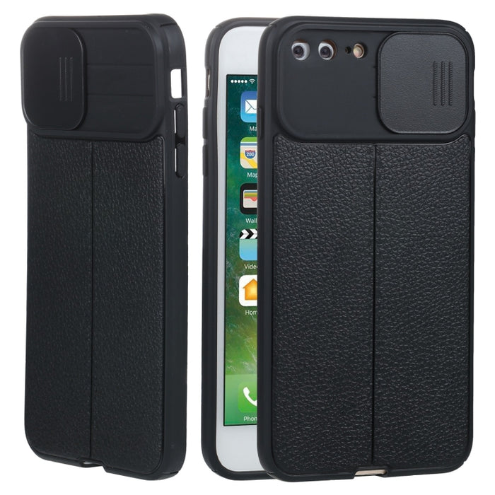 Litchi Texture Sliding Camshield TPU Funda protectora para teléfono, For iPhone 6, For iPhone 6 Plus, For iPhone 8 Plus & 7 Plus, For iPhone XS Max