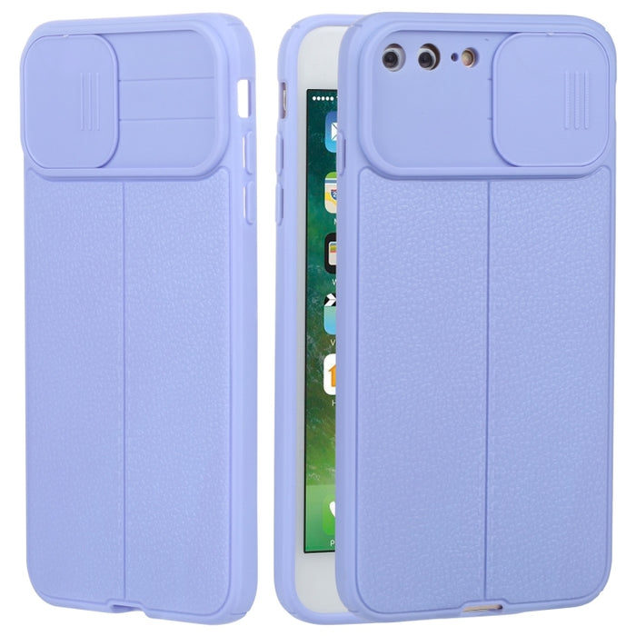 Litchi Texture Sliding Camshield TPU Funda protectora para teléfono, For iPhone 6, For iPhone 6 Plus, For iPhone 8 Plus & 7 Plus, For iPhone XS Max