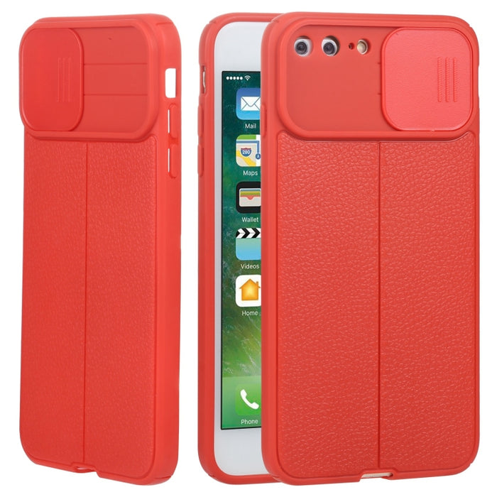 Litchi Texture Sliding Camshield TPU Funda protectora para teléfono, For iPhone 6, For iPhone 6 Plus, For iPhone 8 Plus & 7 Plus, For iPhone XS Max