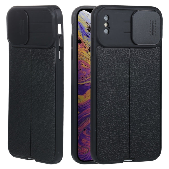 Litchi Texture Sliding Camshield TPU Funda protectora para teléfono, For iPhone 6, For iPhone 6 Plus, For iPhone 8 Plus & 7 Plus, For iPhone XS Max