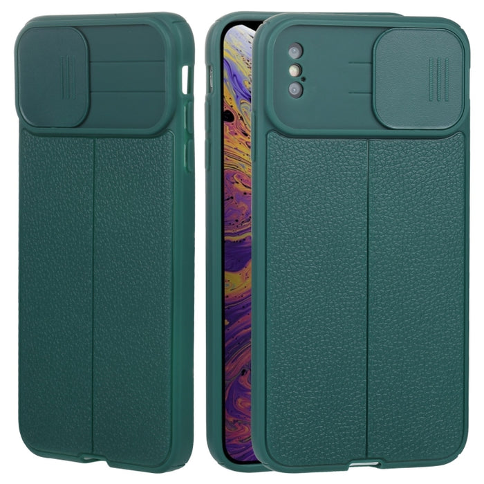 Litchi Texture Sliding Camshield TPU Funda protectora para teléfono, For iPhone 6, For iPhone 6 Plus, For iPhone 8 Plus & 7 Plus, For iPhone XS Max