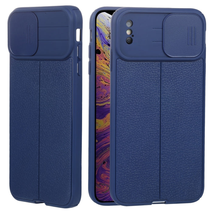 Litchi Texture Sliding Camshield TPU Funda protectora para teléfono, For iPhone 6, For iPhone 6 Plus, For iPhone 8 Plus & 7 Plus, For iPhone XS Max