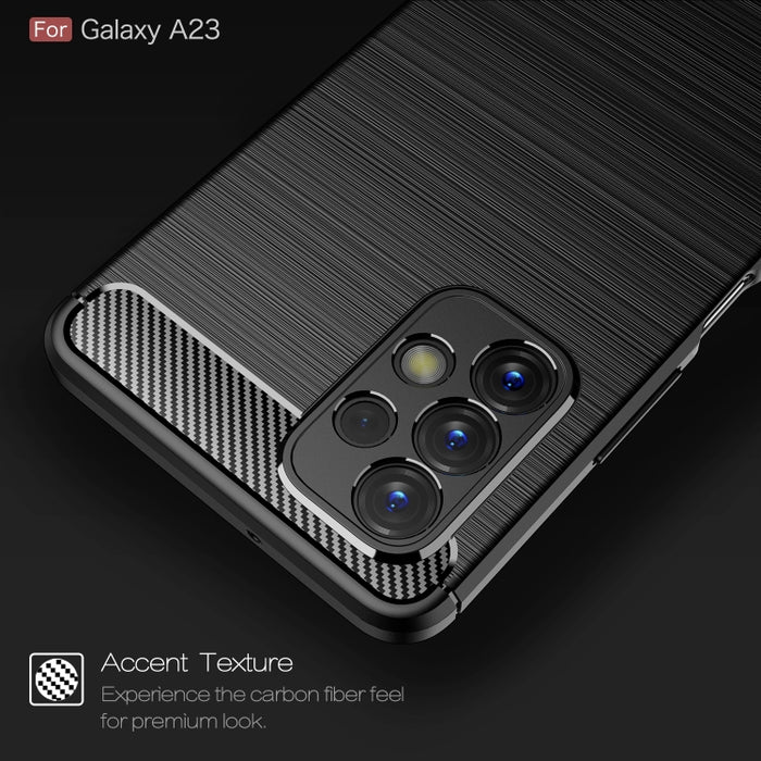 Caja de teléfono TPU de fibra de carbono con textura cepillada, For Samsung Galaxy A23 5G, For Xiaomi Redmi K50 Pro, For Xiaomi Redmi K50