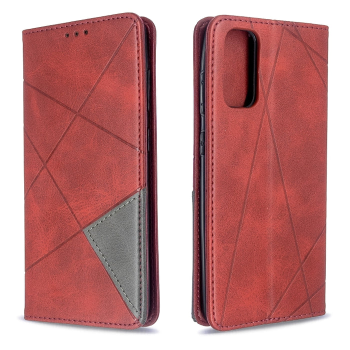Estuche de cuero magnético con tapa horizontal con textura de rombos con soporte y ranuras para tarjetas, For Galaxy S20, For Galaxy A71, For Galaxy S20+, For Galaxy S20 Ultra, For Xiaomi CC9 Pro
