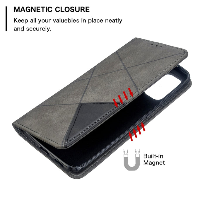 Estuche de cuero magnético con tapa horizontal con textura de rombos con soporte y ranuras para tarjetas, For Galaxy S20, For Galaxy A71, For Galaxy S20+, For Galaxy S20 Ultra, For Xiaomi CC9 Pro
