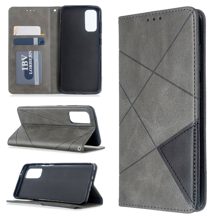 Estuche de cuero magnético con tapa horizontal con textura de rombos con soporte y ranuras para tarjetas, For Galaxy S20, For Galaxy A71, For Galaxy S20+, For Galaxy S20 Ultra, For Xiaomi CC9 Pro