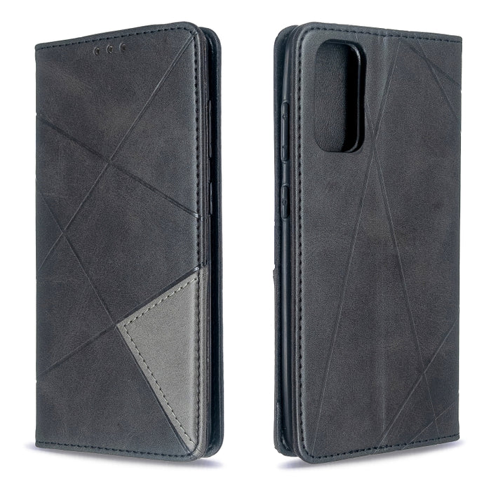 Estuche de cuero magnético con tapa horizontal con textura de rombos con soporte y ranuras para tarjetas, For Galaxy S20, For Galaxy A71, For Galaxy S20+, For Galaxy S20 Ultra, For Xiaomi CC9 Pro