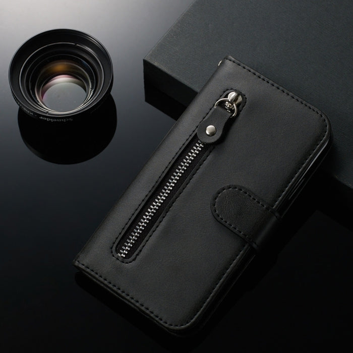 Estuche de cuero de PU con tapa horizontal y cremallera con textura de becerro a la moda, con soporte y ranuras para tarjetas y billetera, For Xiaomi Redmi Note 8, For Xiaomi Redmi Note 8 Pro, For Galaxy A10s, For Galaxy A20s