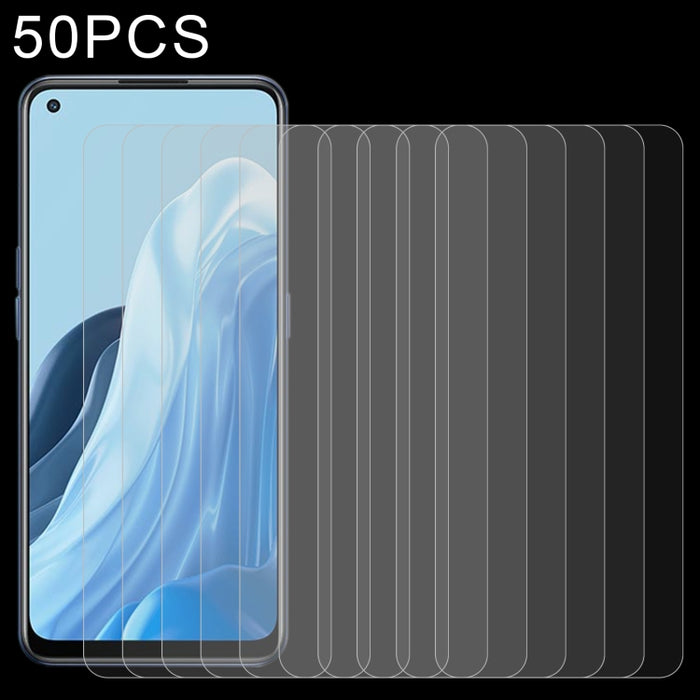 50 PCS 0.26mm 9H 2.5D Película de vidrio templado, For OPPO Reno7 Z 5G / Reno7 5G (50 PCS), For Xiaomi Redmi Note 11E (50 PCS)