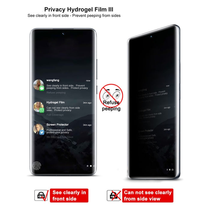 Película hidráulica de privacidad de pantalla completa curva imak III, For Xiaomi 12 / 12X 5G, For Xiaomi 12 Pro