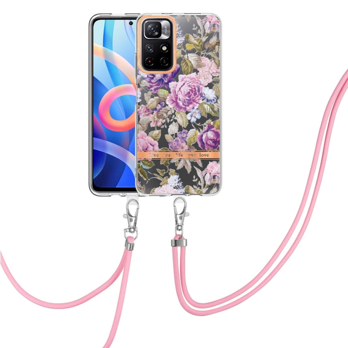 Estuche para teléfono de TPU de la serie Flowers con cordón, For Xiaomi Redmi 10, For Xiaomi Redmi Note 10 Pro Max / Note 10 Pro, For Xiaomi Redmi Note 10s / Note 10 4G, For Xiaomi Redmi Note 11 5G / Poco M4 Pro 5G                                      ...