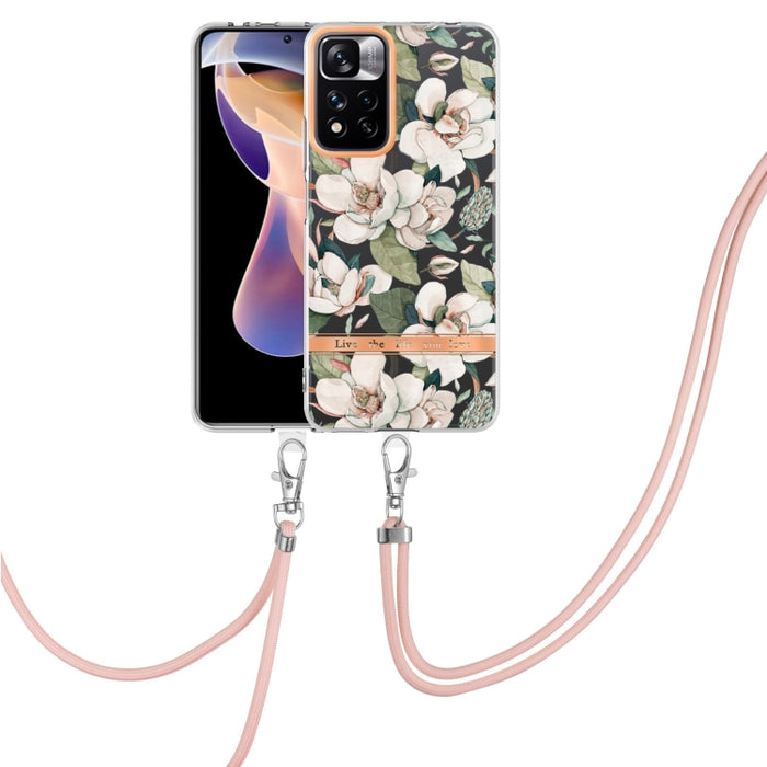 Estuche para teléfono de TPU de la serie Flowers con cordón, For Xiaomi Redmi 10, For Xiaomi Redmi Note 10 Pro Max / Note 10 Pro, For Xiaomi Redmi Note 10s / Note 10 4G, For Xiaomi Redmi Note 11 5G / Poco M4 Pro 5G                                      ...