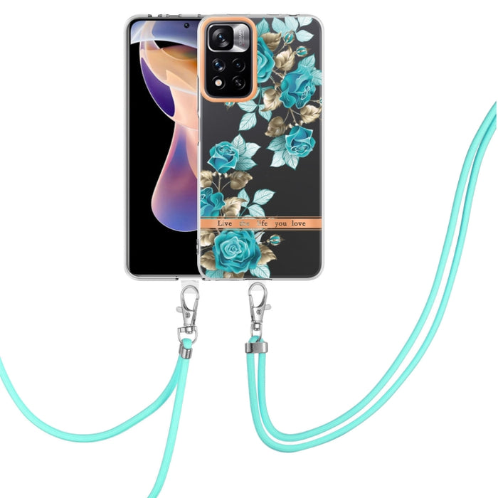 Estuche para teléfono de TPU de la serie Flowers con cordón, For Xiaomi Redmi 10, For Xiaomi Redmi Note 10 Pro Max / Note 10 Pro, For Xiaomi Redmi Note 10s / Note 10 4G, For Xiaomi Redmi Note 11 5G / Poco M4 Pro 5G                                      ...
