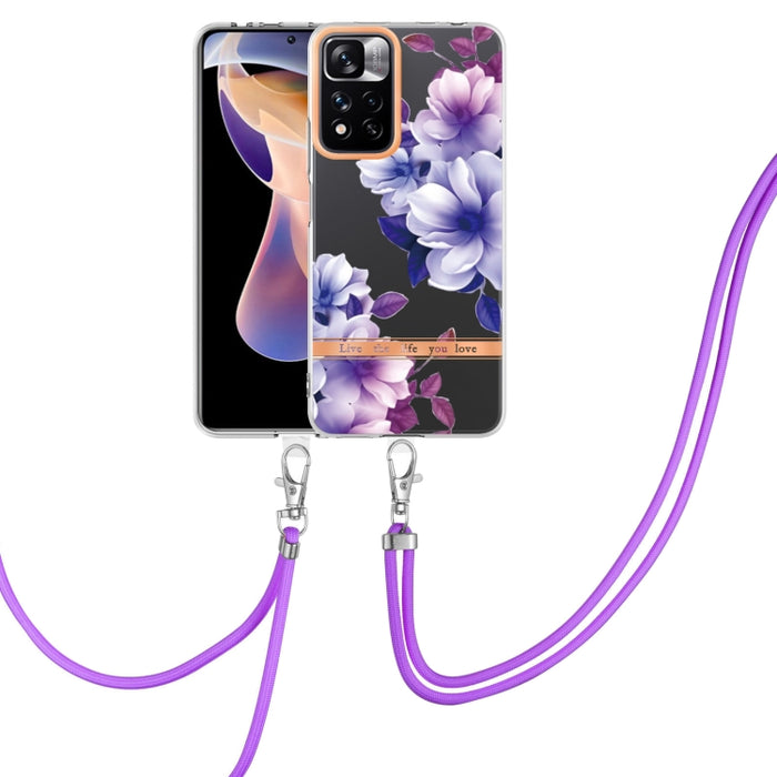 Estuche para teléfono de TPU de la serie Flowers con cordón, For Xiaomi Redmi 10, For Xiaomi Redmi Note 10 Pro Max / Note 10 Pro, For Xiaomi Redmi Note 10s / Note 10 4G, For Xiaomi Redmi Note 11 5G / Poco M4 Pro 5G                                      ...