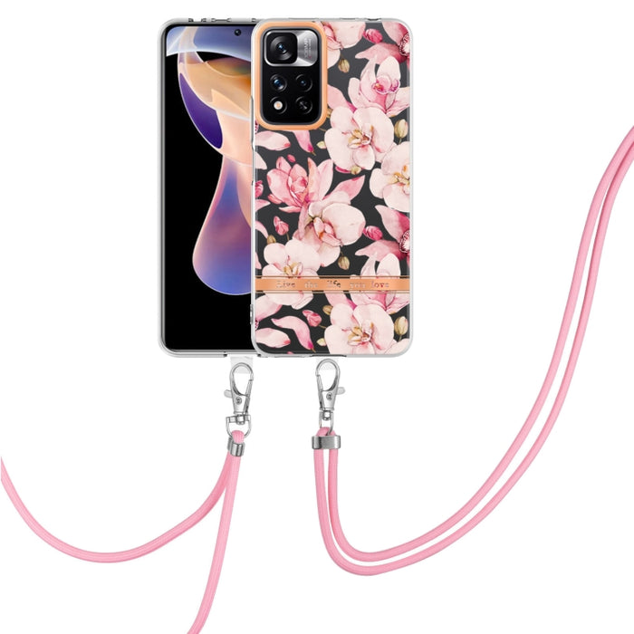 Estuche para teléfono de TPU de la serie Flowers con cordón, For Xiaomi Redmi 10, For Xiaomi Redmi Note 10 Pro Max / Note 10 Pro, For Xiaomi Redmi Note 10s / Note 10 4G, For Xiaomi Redmi Note 11 5G / Poco M4 Pro 5G                                      ...