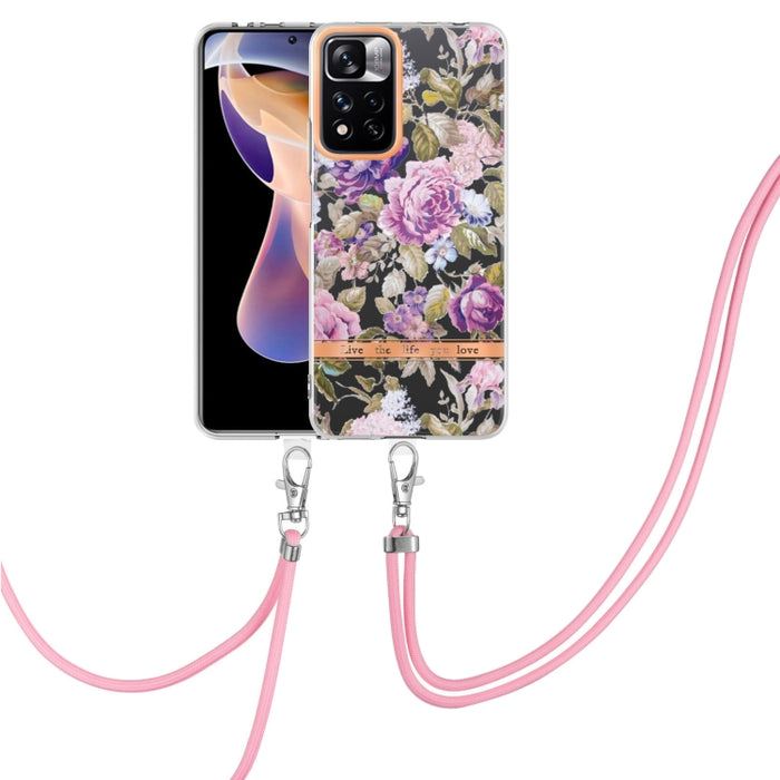 Estuche para teléfono de TPU de la serie Flowers con cordón, For Xiaomi Redmi 10, For Xiaomi Redmi Note 10 Pro Max / Note 10 Pro, For Xiaomi Redmi Note 10s / Note 10 4G, For Xiaomi Redmi Note 11 5G / Poco M4 Pro 5G                                      ...