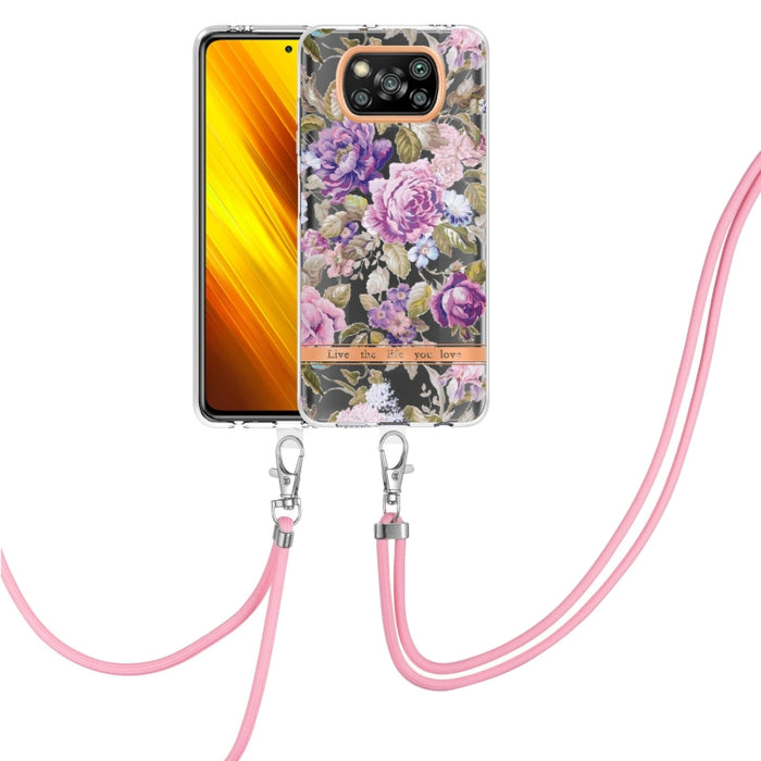Estuche para teléfono de TPU de la serie Flowers con cordón, For Xiaomi Redmi 10, For Xiaomi Redmi Note 10 Pro Max / Note 10 Pro, For Xiaomi Redmi Note 10s / Note 10 4G, For Xiaomi Redmi Note 11 5G / Poco M4 Pro 5G                                      ...