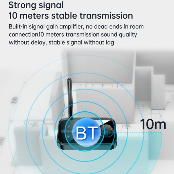 C41 3 en 1 Transmisor Receptor Adaptador de Audio Bluetooth 5.0 de Fibra Óptica con Pantalla LCD