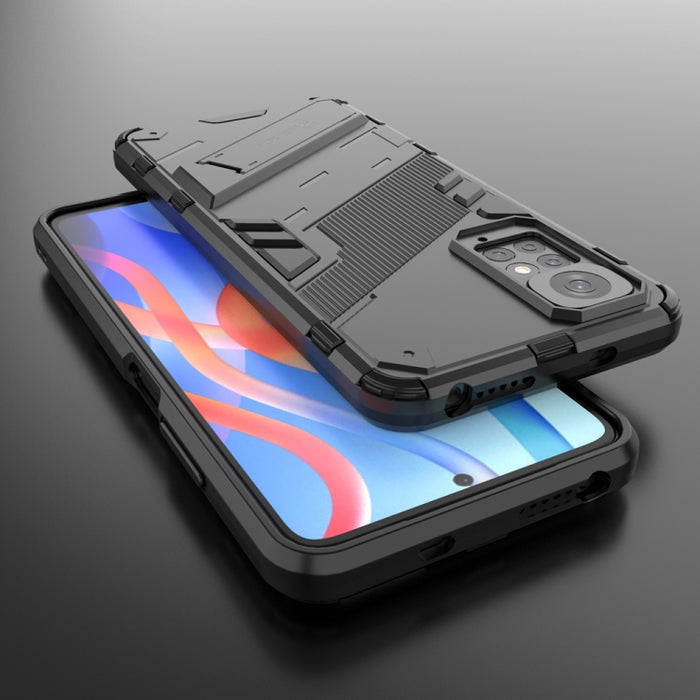 Punk Armor 2 en 1 PC + TPU Estuche para teléfono a prueba de golpes con soporte invisible, For Xiaomi Redmi Note 11 / Note 11S Global