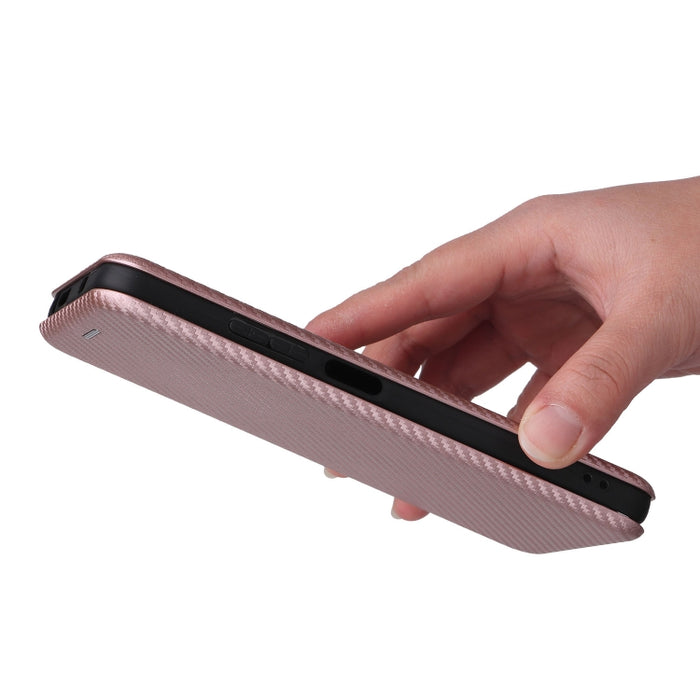 Caja del teléfono de la PU del tirón horizontal magnético de la textura de la fibra de carbono, For Xiaomi Redmi Note 11 / Note 11S Global, For Motorola Edge X30