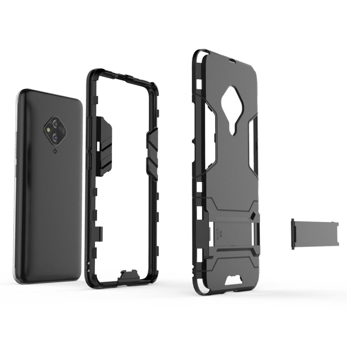 Funda protectora de PC + TPU a prueba de golpes con soporte invisible, For Vivo S5, For Vivo V17 / Y9s / S1 Pro, For Xiaomi Redmi Note 8T