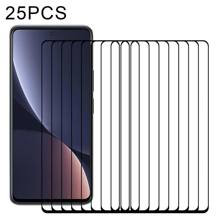 Película de vidrio templado de pantalla de pegamento completo de 25 piezas, For Xiaomi Redmi K50/K50 Pro/K50 Gaming/Redmi K60(25 PCS)