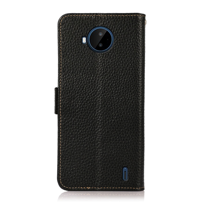 KHAZNEH Side-Magnetic Litchi Genuine Leather RFID Phone Case, For Nokia C20 Plus, For OPPO Realme 9i, For OPPO Reno7 5G / Find X5 Lite, For Xiaomi Redmi Note 11 Pro 5G / 4G Foreign Version, For Xiaomi Redmi Note 11 Pro 5G / 4G                          ...
