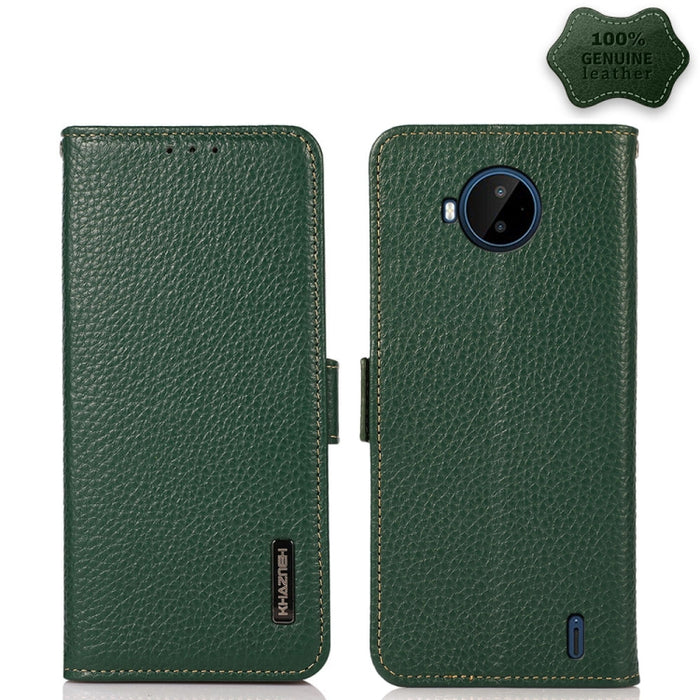 KHAZNEH Side-Magnetic Litchi Genuine Leather RFID Phone Case, For Nokia C20 Plus, For OPPO Realme 9i, For OPPO Reno7 5G / Find X5 Lite, For Xiaomi Redmi Note 11 Pro 5G / 4G Foreign Version, For Xiaomi Redmi Note 11 Pro 5G / 4G                          ...