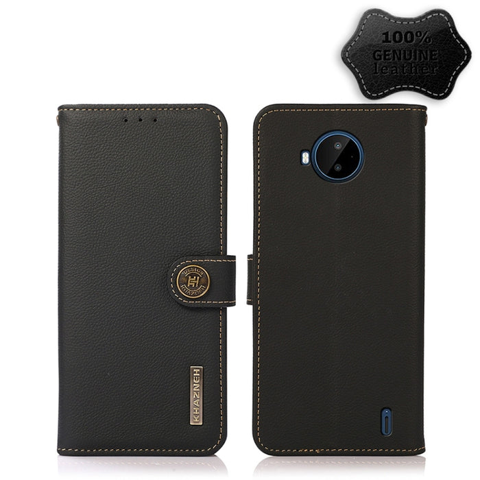 KHAZNEH Custer Estuche para teléfono RFID de cuero genuino, For Nokia C20 Plus, For OPPO Realme 9i, For OPPO Reno7 5G / Find X5 Lite, For Xiaomi Redmi Note 11 Pro 5G / 4G