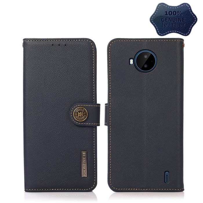 KHAZNEH Custer Estuche para teléfono RFID de cuero genuino, For Nokia C20 Plus, For OPPO Realme 9i, For OPPO Reno7 5G / Find X5 Lite, For Xiaomi Redmi Note 11 Pro 5G / 4G
