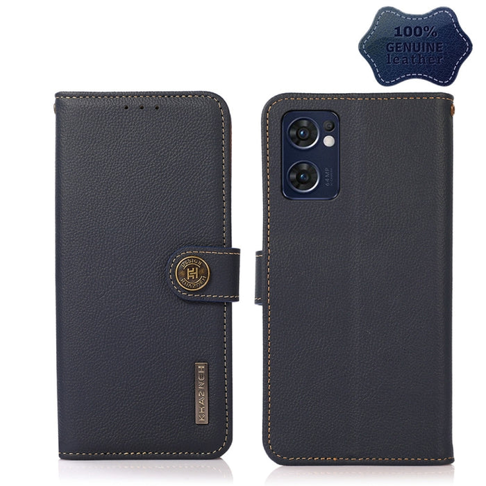 KHAZNEH Custer Estuche para teléfono RFID de cuero genuino, For Nokia C20 Plus, For OPPO Realme 9i, For OPPO Reno7 5G / Find X5 Lite, For Xiaomi Redmi Note 11 Pro 5G / 4G