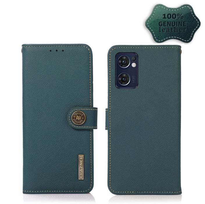 KHAZNEH Custer Estuche para teléfono RFID de cuero genuino, For Nokia C20 Plus, For OPPO Realme 9i, For OPPO Reno7 5G / Find X5 Lite, For Xiaomi Redmi Note 11 Pro 5G / 4G