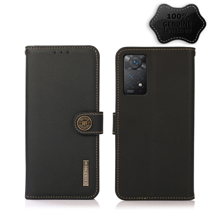 KHAZNEH Custer Estuche para teléfono RFID de cuero genuino, For Nokia C20 Plus, For OPPO Realme 9i, For OPPO Reno7 5G / Find X5 Lite, For Xiaomi Redmi Note 11 Pro 5G / 4G