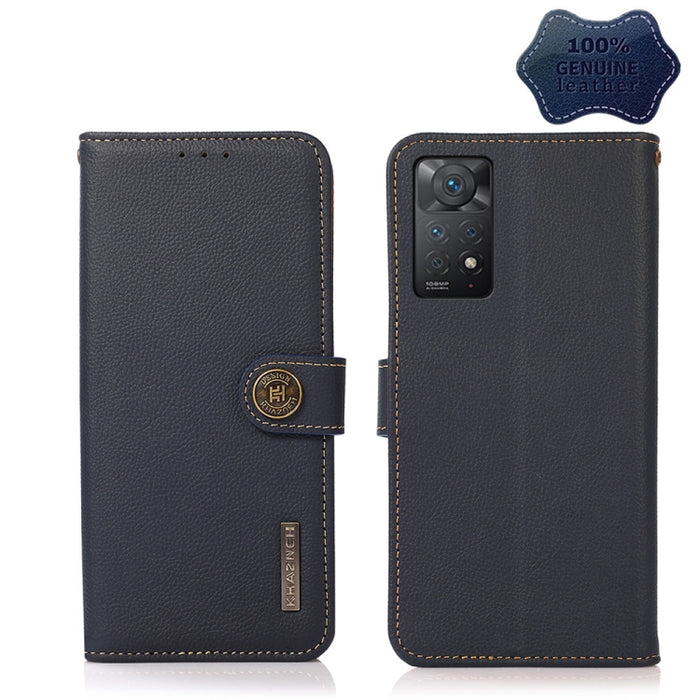 KHAZNEH Custer Estuche para teléfono RFID de cuero genuino, For Nokia C20 Plus, For OPPO Realme 9i, For OPPO Reno7 5G / Find X5 Lite, For Xiaomi Redmi Note 11 Pro 5G / 4G