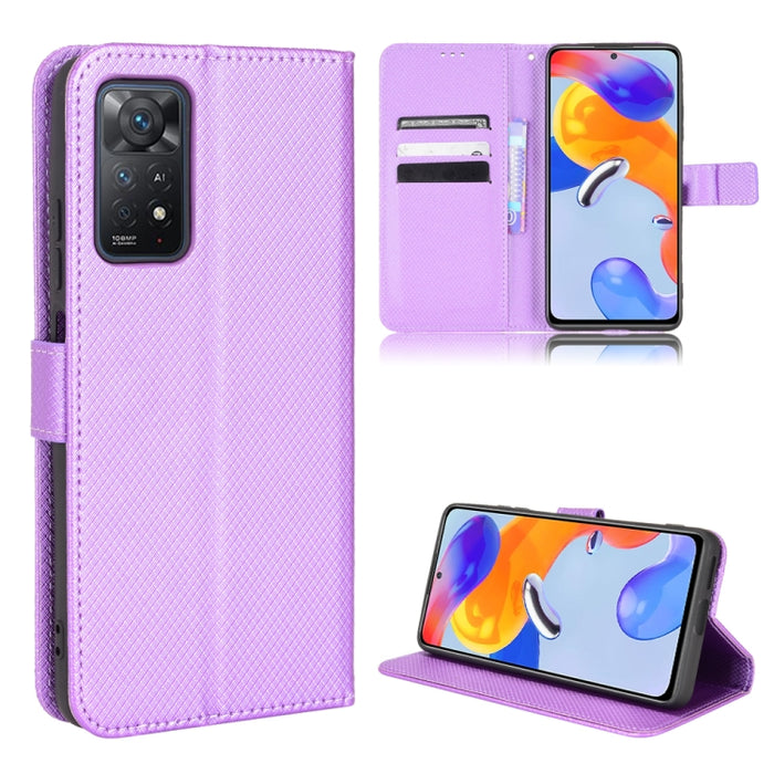 Estuche para teléfono de cuero con textura de diamante, For Xiaomi Redmi 9, For Xiaomi Redmi Note 11 4G Global / Note 11S, For Xiaomi Redmi Note 11 Pro 5G / 4G Global, For Xiaomi Mi 11 Ultra, For Xiaomi Mi CC9 Pro / Note 10 / Note 10 Pro               ...