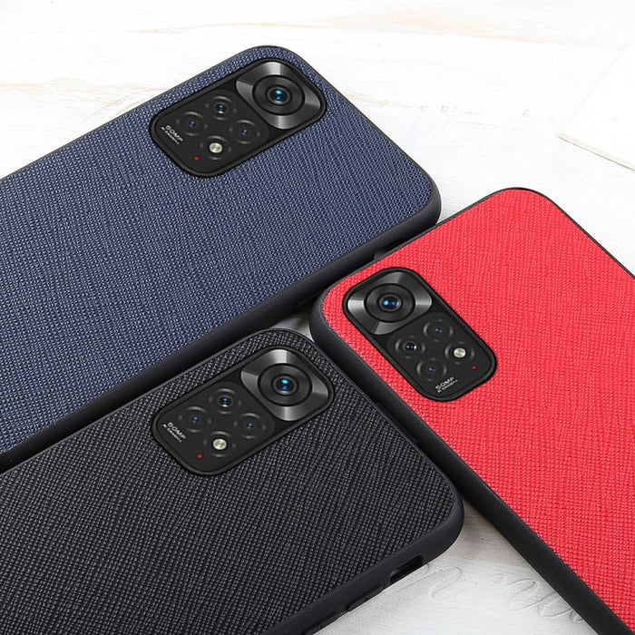 Caja de teléfono a prueba de golpes de cuero con textura cruzada, For Xiaomi Redmi Note 11 4G Global / Note 11S, For Xiaomi Redmi Note 11 Pro Global