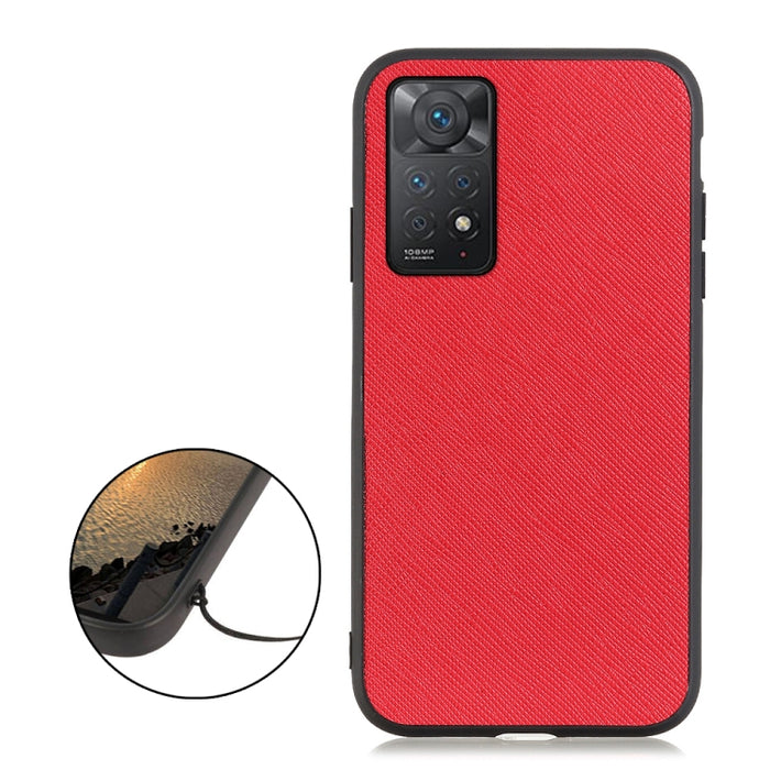 Caja de teléfono a prueba de golpes de cuero con textura cruzada, For Xiaomi Redmi Note 11 4G Global / Note 11S, For Xiaomi Redmi Note 11 Pro Global