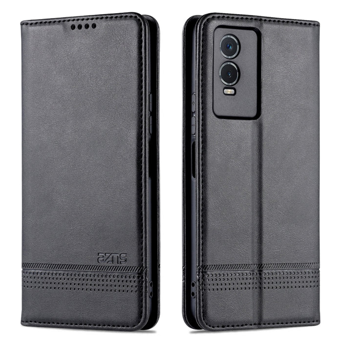 Estuche para teléfono de cuero con textura de becerro magnético AZNS, For vivo Y76s / Y74s, For Honor Play 30 Plus, For Redmi Note 11 4G Overseas Version / Note 11S, For Redmi Note 11 Pro Overseas Version, For Honor X30, For Samsung Galaxy A13 4G