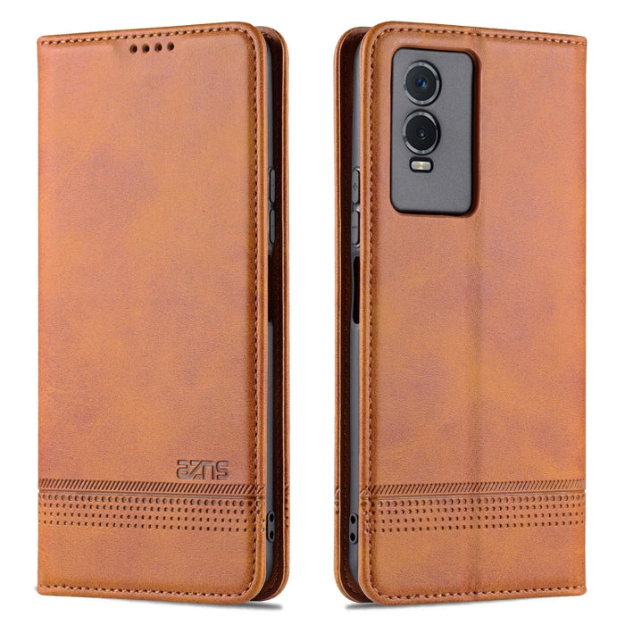 Estuche para teléfono de cuero con textura de becerro magnético AZNS, For vivo Y76s / Y74s, For Honor Play 30 Plus, For Redmi Note 11 4G Overseas Version / Note 11S, For Redmi Note 11 Pro Overseas Version, For Honor X30, For Samsung Galaxy A13 4G